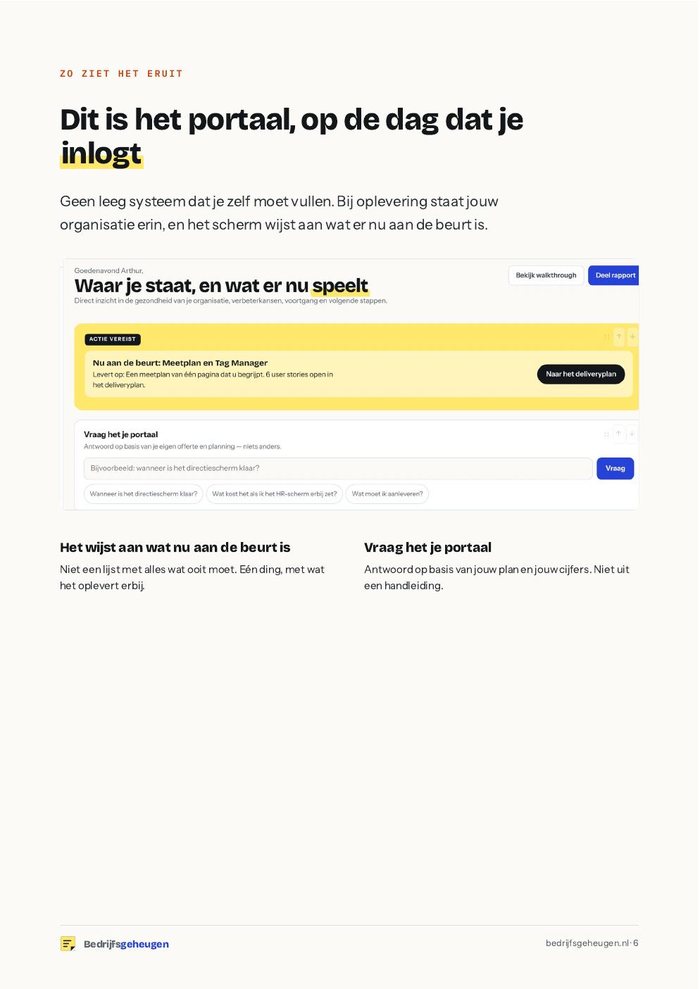 Pagina met een schermafbeelding van het portaal